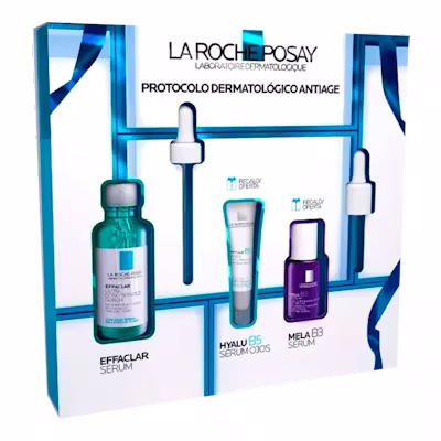 La Roche-Posay Cofre: Serum Effaclar Ultra Concentrado 30ml + Serum de Ojos Hyalu B5 5ml + Serum Mela B3 10ml