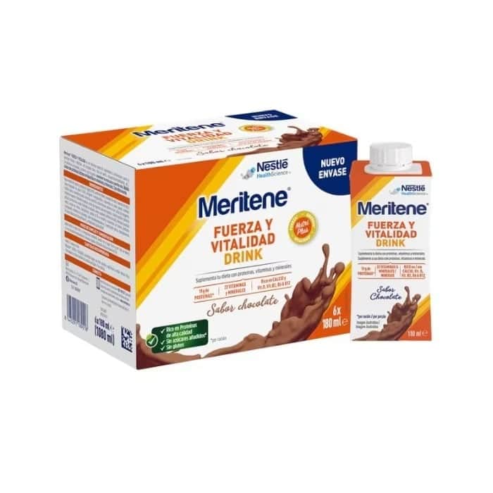Meritene Fuerza y Vitalidad Drink Chocolate 6x180ml