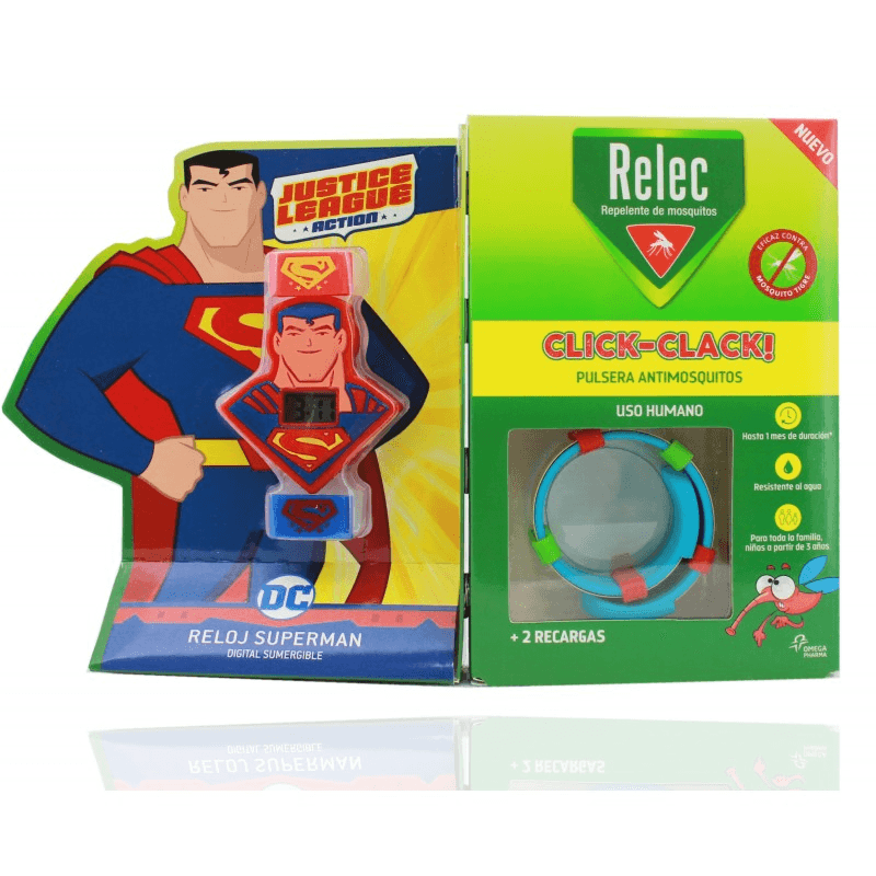 Relec Pulsera Superman + Reloj 1 unidad